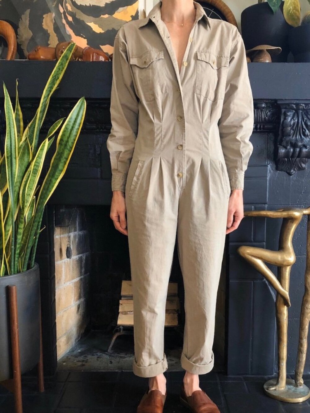 Vintage BANANA REPUBLIC 80s Flight Jumpsuit (Safari Military Surplus Style)